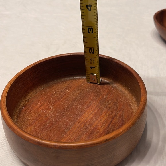 Wooden vintage snack bowls made in the Philippines. Boho - Picture 8 of 11